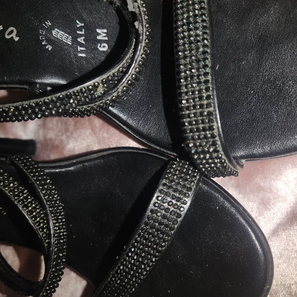 Comtesa rhinestones Elegant Black Mules with Moderate Heel 6M - Picture 8 of 12